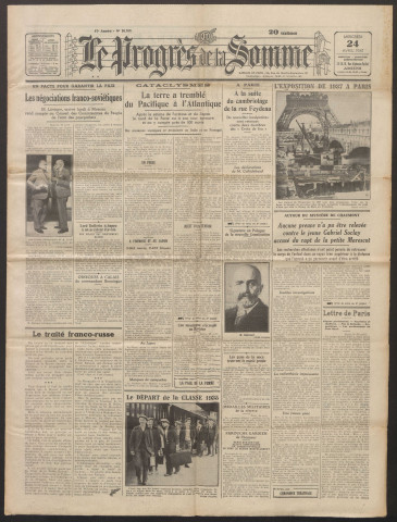 Le Progrès de la Somme, numéro 20316, 24 avril 1935