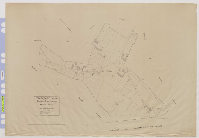 Plan du cadastre rénové - Villecourt : section C