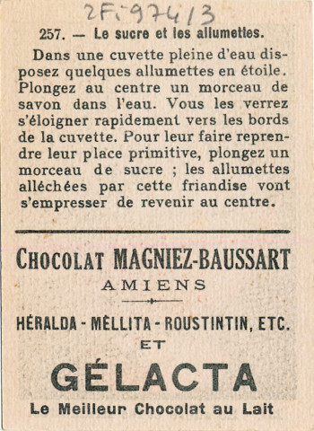 Chocolat Magniez-Baussart, Amiens. Image 257 : le sucre et les allumettes