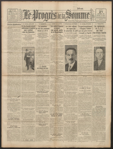 Le Progrès de la Somme, numéro 19015, 21 septembre 1931