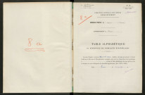 Table du répertoire des formalités, de Capoy à Caron, registre n° 8 a (Péronne)