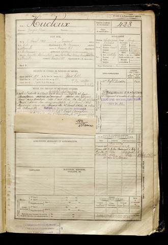 Hucleux, Georges René, né le 05 avril 1901 à Amiens (Somme), classe 1921, matricule n° 428, Bureau de recrutement d'Amiens