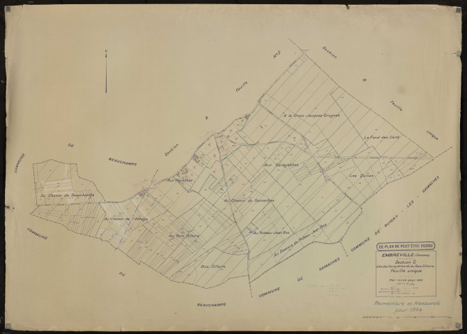 Plan du cadastre rénové - Embreville : section C