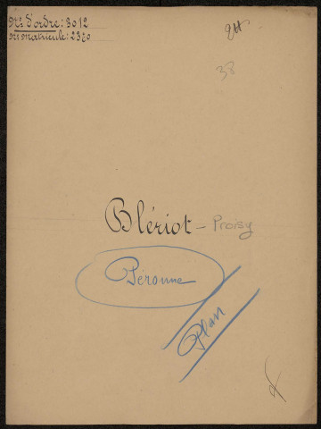 Péronne. Demande d'indemnisation des dommages de guerre : dossier Blériot