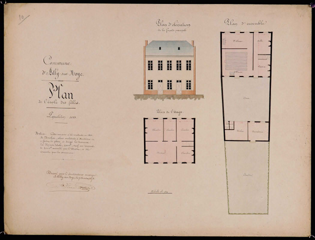 Ailly-sur-Noye. Plan de l'école des filles