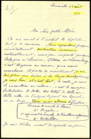 Correspondance de Gaston Faraud et de ses proches durant la Grande Guerre : les débuts de la guerre, les projets, les fiançailles, la chronique de la vie l'arrière du front