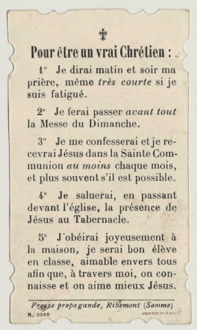 Jeu d'enfants. Pour être un vrai chrétien