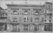Façade du théâtre, 1780 - Architecture de Rousseau - Sculpture des Carpentier