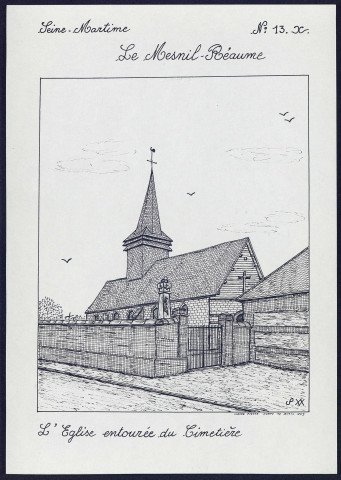 Le Mesnil-Réaume (Seine-Maritime) : l'église entourée du cimetière - (Reproduction interdite sans autorisation - © Claude Piette)