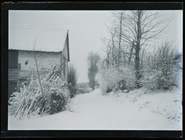 Route de Longpré à Argoeuves - janvier 1906