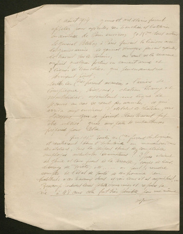 Témoignage de Lanier, A. et correspondance avec Jacques Péricard