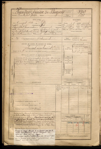 Vander Cruisse De Waziers, Pierre Michel Joseph, né le 04 mars 1868 à Lille (Nord), classe 1888, matricule n° 890, Bureau de recrutement d'Amiens