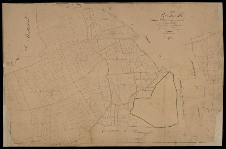 Plan du cadastre napoléonien - Bernaville : Lamotte de Cottenvillers, F