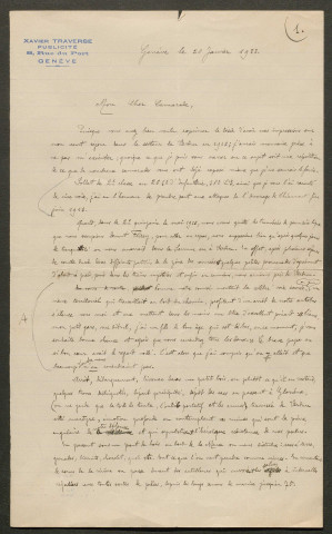 Témoignage de Traverse, Xavier et correspondance avec Jacques Péricard