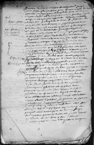 Etude de Me Antoine Ricard à Amiens (étude n°25). Minutes de l'année 1667