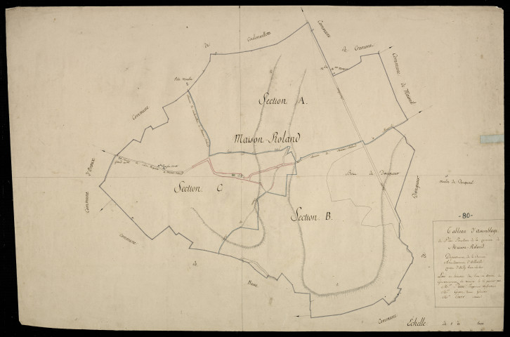 Plan du cadastre napoléonien - Maison-Roland : tableau d'assemblage