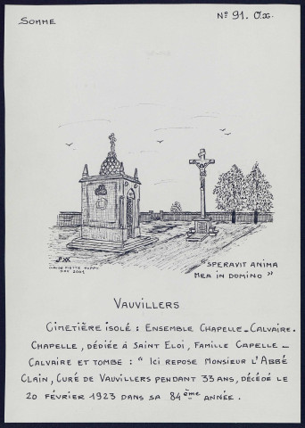 Vauvillers : chapelle au cimetière - (Reproduction interdite sans autorisation - © Claude Piette)