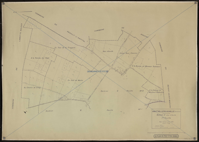Plan du cadastre rénové - Hautvillers-Ouville : section C1