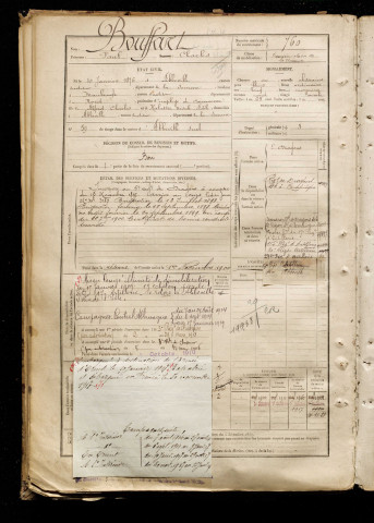 Bouffart, Paul Charles, né le 10 janvier 1876 à Abbeville (Somme), classe 1896, matricule n° 760, Bureau de recrutement d'Abbeville