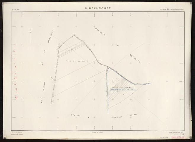 Plan du cadastre rénové - Ribeaucourt : section ZA
