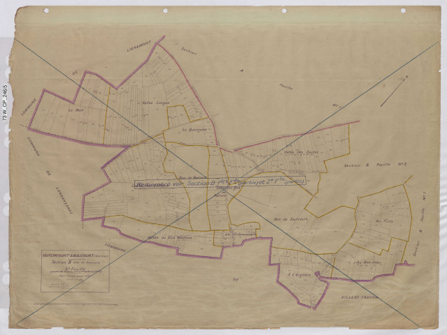 Plan du cadastre rénové - Guyencourt-Saulcourt : section B3