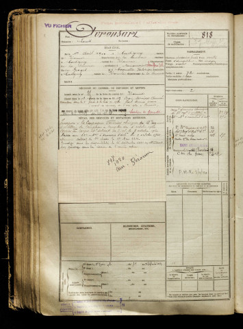 Avronsart, Louis, né le 01 avril 1900 à Cartigny (Somme), classe 1920, matricule n° 818, Bureau de recrutement de Péronne