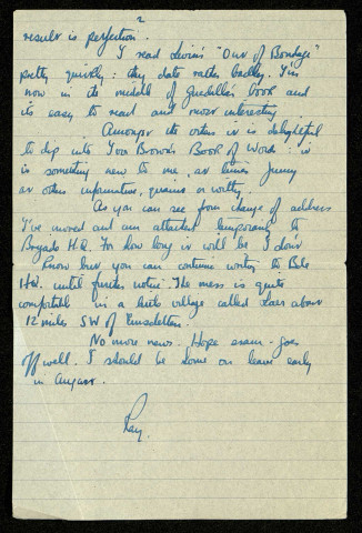 Lt R. Goldwater RA, HQ 76 AA Bde (Headquarter 76 Anti-Aircraft Brigade), B.L.A. (British Liberation Army), 4 July 45 : lettre de Raymond Goldwater à son frère Stan