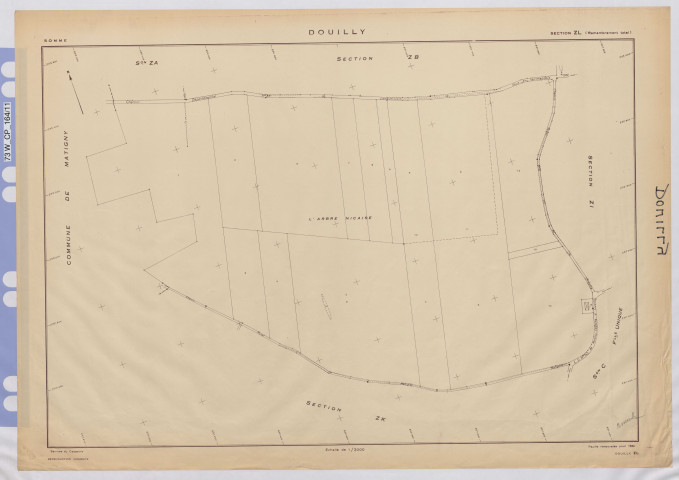 Plan du cadastre rénové - Douilly : section ZL