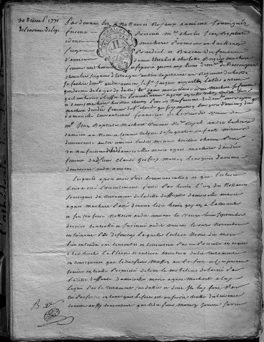 Etude de Me François Henin à Amiens (étude n°3). Minutes de l'année 1771