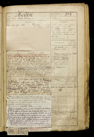 Hédin, Lucien Adolphe Théodose, né le 12 août 1886 à Woincourt (Somme), classe 1906, matricule n° 917, Bureau de recrutement d'Abbeville