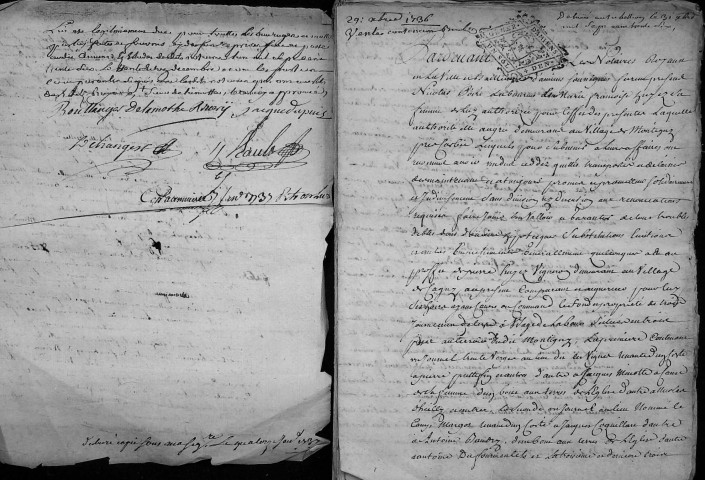 Etude de Me Grégoire Rault à Amiens (étude n°21). Minutes de l'année 1736