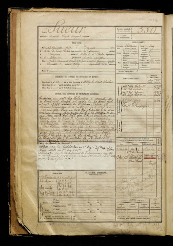 Sueur, Edmond Virgile Auguste, né le 13 janvier 1899 à Ergnies (Somme), classe 1919, matricule n° 550, Bureau de recrutement d'Abbeville