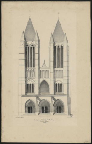 Façade principale de l'église Notre-Dame de Noyon, ancienne cathédrale. (Picardie)