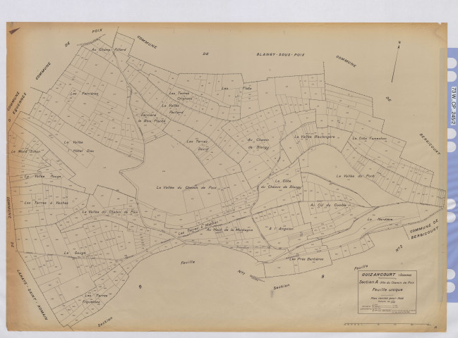 Plan du cadastre rénové - Guizancourt : section A