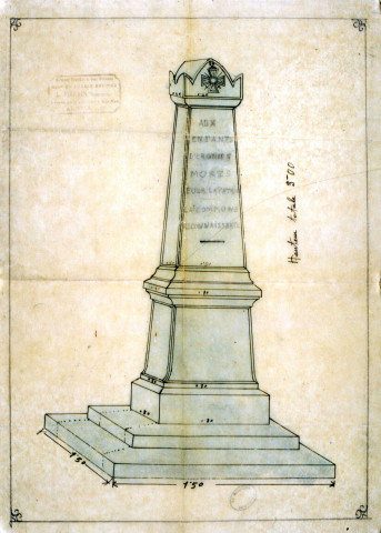 Guerre 1914-1918. Projet de monument aux morts