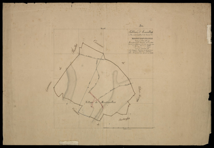 Plan du cadastre napoléonien - Montonvillers : tableau d'assemblage