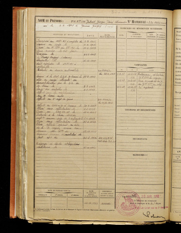 Martin, Gabriel Georges Désiré Alexandre, né le 03 mai 1897 à Gennes-Ivergny (Pas-de-Calais), classe 1917, matricule n° 220, Bureau de recrutement d'Abbeville