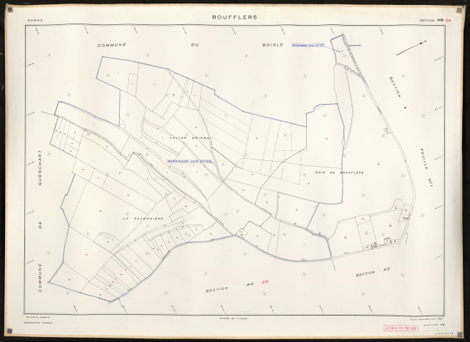 Plan du cadastre rénové - Boufflers : section ZA