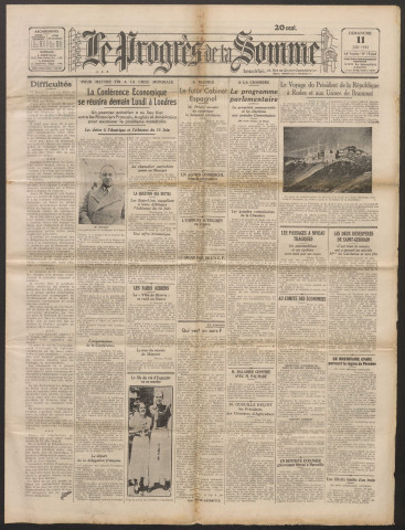 Le Progrès de la Somme, numéro 19645, 11 juin 1933