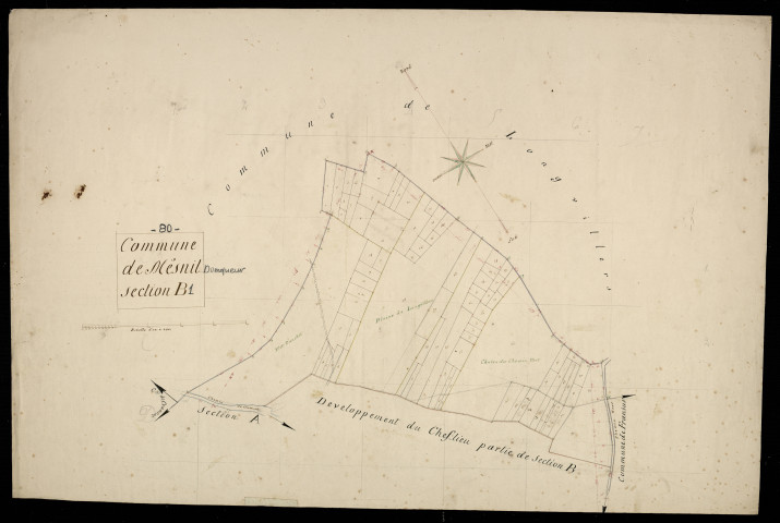 Plan du cadastre napoléonien - Mesnil-Domqueur (Mésnil) : B