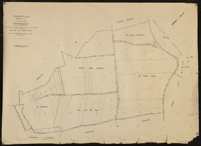 Plan du cadastre rénové - Domqueur : section ZI