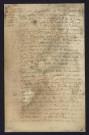 Documents concernant la rétrocession à Madeleine Arnauld, sa veuve, des biens confisqués au sieur de Heucourt : Arrêt de la chambre des Comptes de Paris (11 août 1643)
