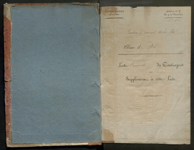 Liste du contingent (ensemble du département) de l'année 1816