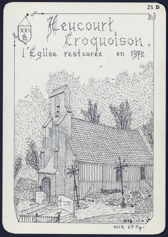 Heucourt Croquoison : l'église restaurée en 1972 - (Reproduction interdite sans autorisation - © Claude Piette)
