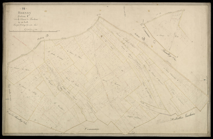 Plan du cadastre napoléonien - Hornoy-le-Bourg (Hornoy) : Chemin de Lincheux (Le), C