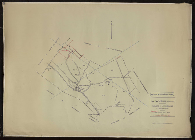 Plan du cadastre rénové - Port-le-Grand : tableau d'assemblage (TA)