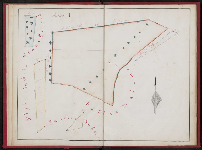 Atlas contenant les plans géométriques des propriétés de Madame Veuve Herbet, situées terroir d'Hédauville et autres dressés par Legrand géomètre à Hérissart