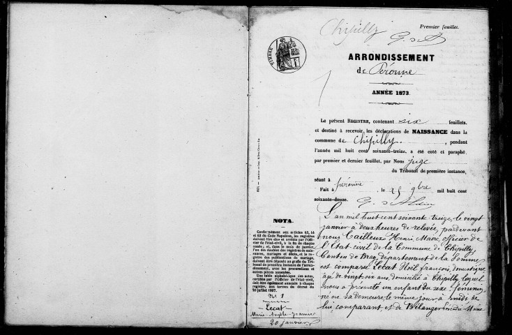 Chipilly : naissances, mariages, décès