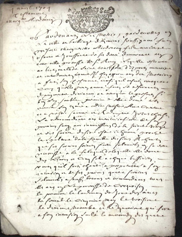 Etude de Me Nicolas Carpentier à Amiens (étude n°16). Minutes des années 1702-1704