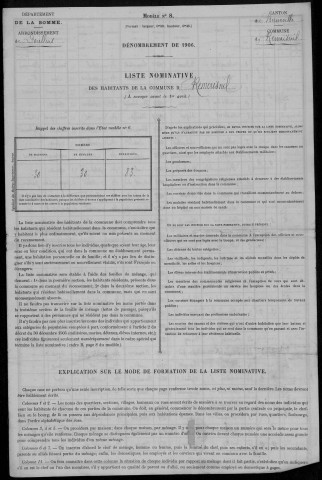 Recensement de la population : Remaisnil